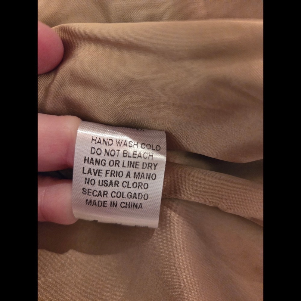 Easel Sz M (L) Vegan Leather Brown Bomber Wool Pinstripe‎ - Picture 6 of 8